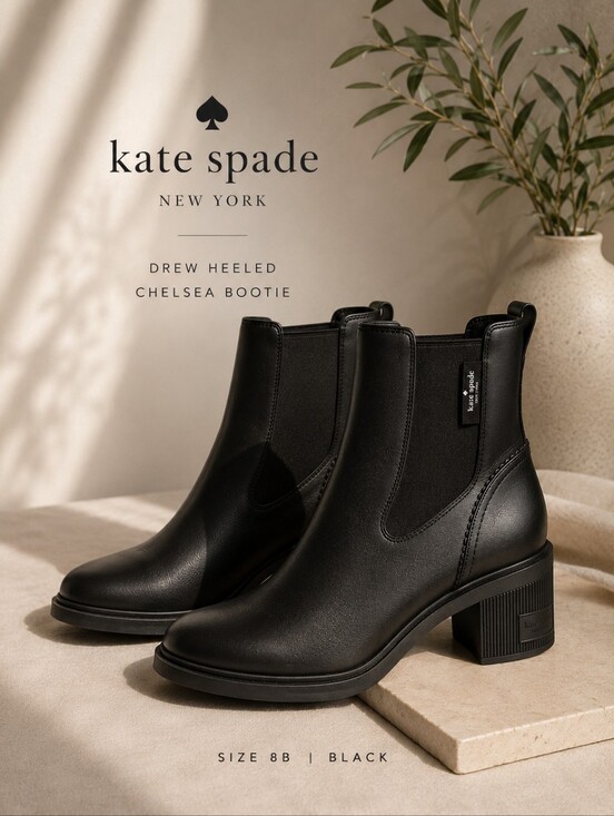 kate spade Shoes - Kate Spade Drew Heeled Chelsea Bootie Size 8B Black Quiet Luxury Ankle Boot